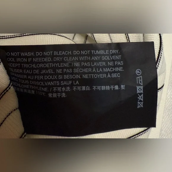 Theory Stripe Rib Dress in Ivory/Black Glossed‎ size large NWT - Picture 10 of 14